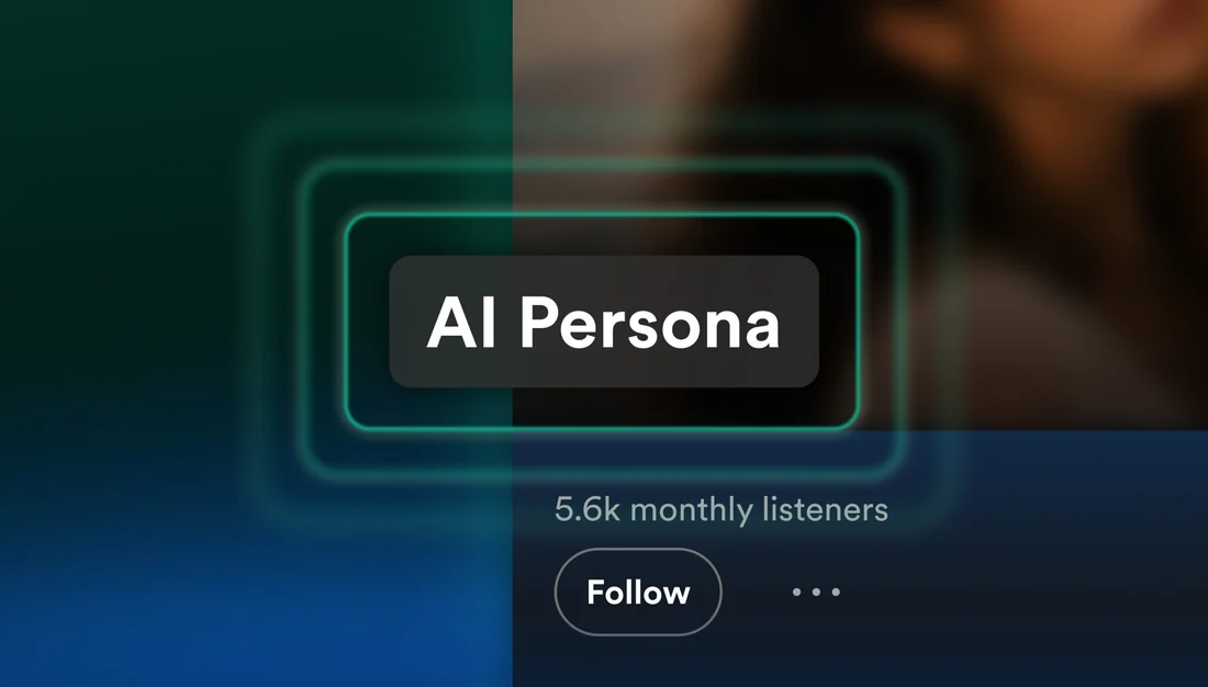 Visual for this record: Spotify's AI Persona badge flags identity, not how a track was made